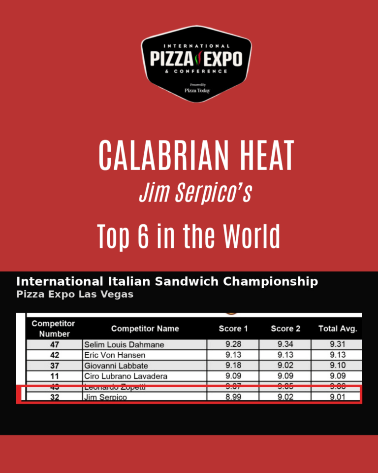 Calabrian Heat sandwich ranked Top 6 in the world at Pizza Expo Las Vegas
